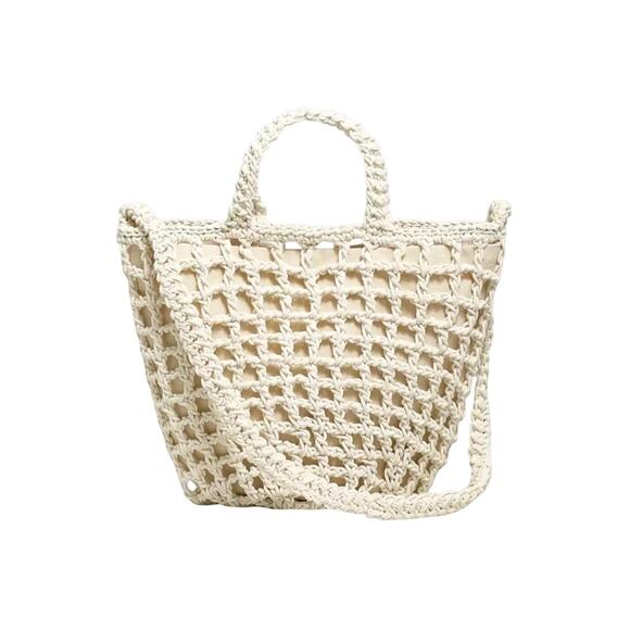 MADEWELL Crocheted Rope Tote Antique Cream Summer Vibes Boho Vacation Resort - Picture 1 of 11